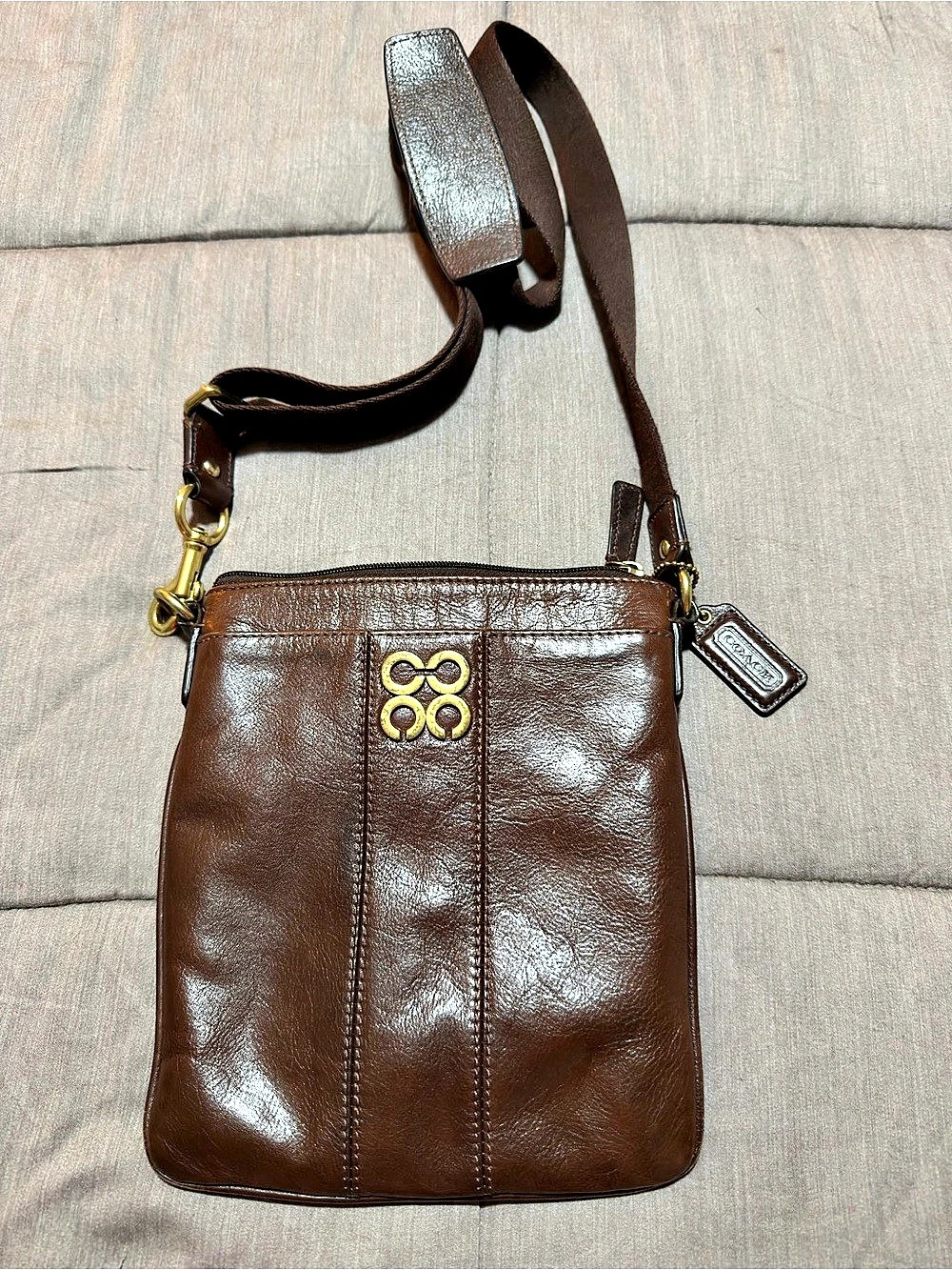 Coach Julia Crossbody Bag Mahogany Brass Hardware